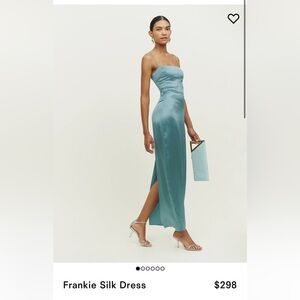 Frankie Silk Dress from Reformation - size 8 - verdigris